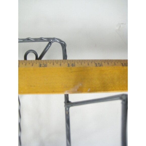 Wire Basket Blue Floral Ceramic Centerpiece Rustic Farmhouse 17 inch - Picture 4 of 10